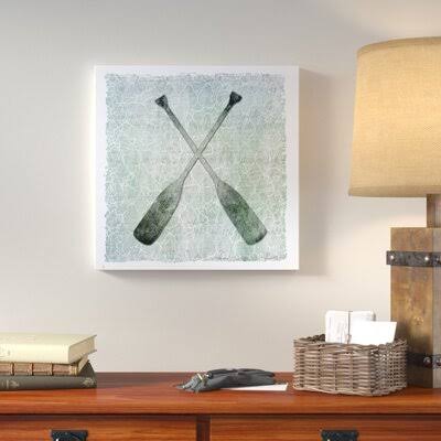 &Life Is Better at The Lake Oars 2& Graphic Art Print on Wrapped Canvas Loon Peak Size: 24x22 H x 24x22 W x 2x22 D CJI6_T2FBW31