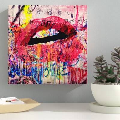 &Acrylic Lips& Graphic Art on Wrapped Canvas Latitude Run Size: 24x22 H x 24x22 W x 2x22 D PSM7_P8PJY30