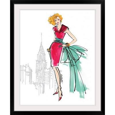 &Colorful Fashion III - New York& Anne Tavoletti Graphic Art Print Mercer41 Size: 44x22 H x 37x22 W x 1x22 D, Format: Black Fram ORR1_M7KTW89